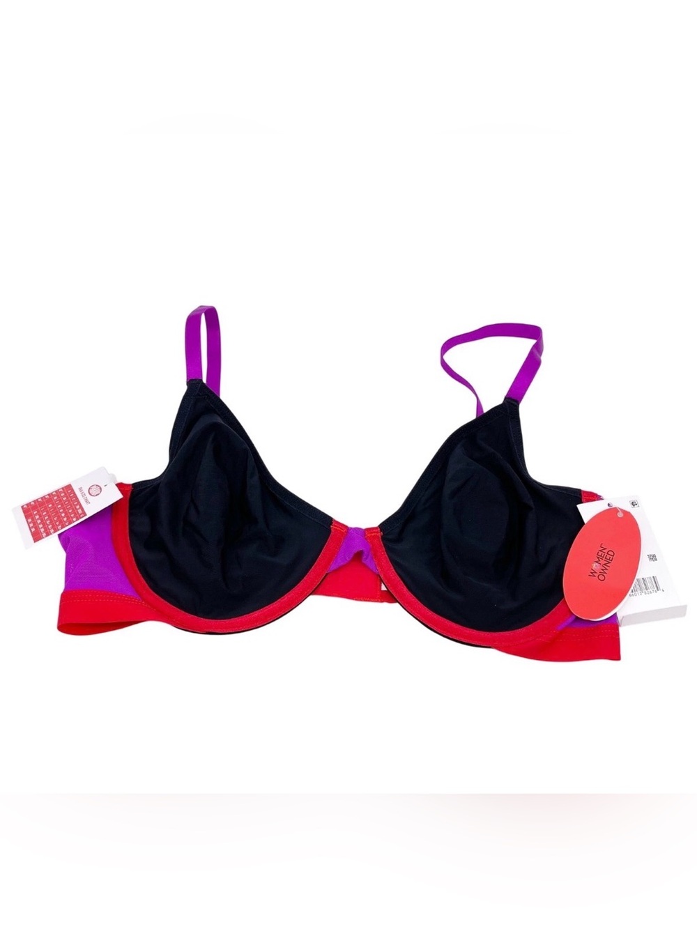 NWT Parade Re:Play Unlined Underwire Bralette in Red/Black/Purple 2X
